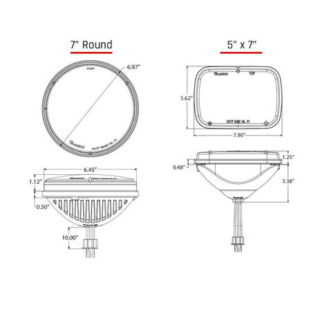 Rigid Industries 7 Inch Round Headlight Non Jk Pair RIGID Industries